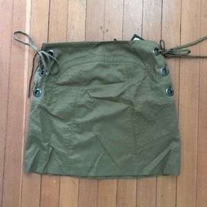 Marissa Webb Army Green Lace Up Skirt